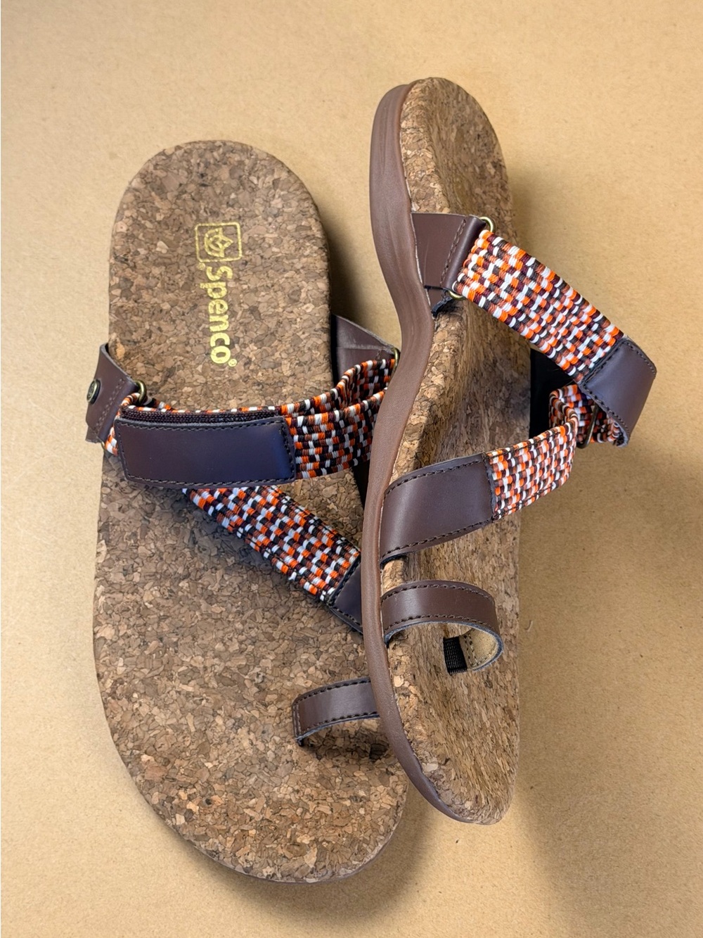 Spenco Womens Size 11 Orthotic Island Slide Brown Sandals EU 42.5
